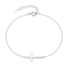 Dámský stříbrný náramek křížek