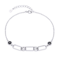 Dámský stříbrný náramek s oválky