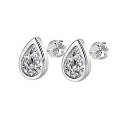 Stříbrné náušnice slzičky se zirkony