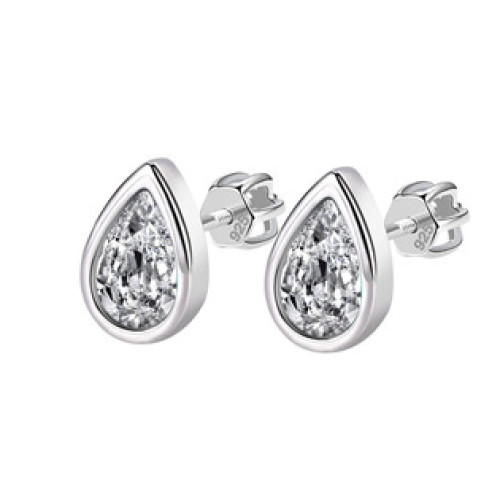 Stříbrné náušnice slzičky se zirkony Stříbrné náušnice slzičky se zirkony