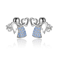 Stříbrné dámské náušnice andělíčci