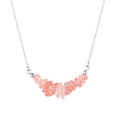 Ocelový náhrdelník s kamenem červený achát