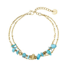 Náramek ocelový s modrým tyrkysem