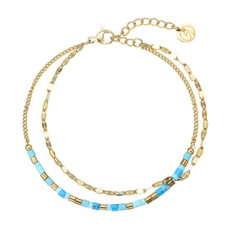 Náramek ocelový s modrým tyrkysem