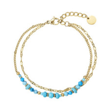 Náramek ocelový s modrým tyrkysem