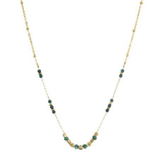 Náhrdelník ocelový s africkým malachitem