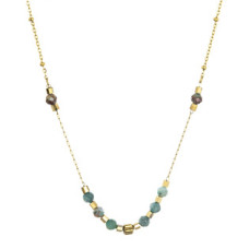 Náhrdelník ocelový se zeleným achátem