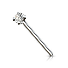 Variabilní piercing do nosu - titan, čirý kamínek