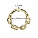 Zlacený celový piercing - segment kruh řetěz Zlacený celový piercing - segment kruh řetěz