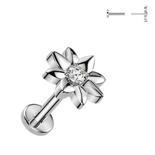 Piercing do brady kytička - PUSH IN labreta TITAN Piercing do brady kytička - PUSH IN labreta TITAN