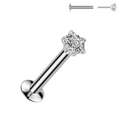 Piercing do brady hvězdička - PUSH IN labreta Piercing do brady hvězdička - PUSH IN labreta