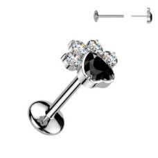 Piercing do brady tlapka - PUSH IN labreta TITAN