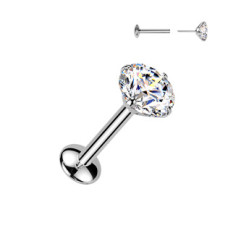 Piercing do brady - PUSH IN labreta TITAN Moissanit 0.5ct (5mm)