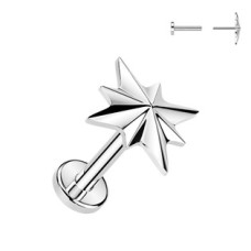 Piercing do brady hvězdička - PUSH IN labreta TITAN