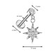Piercing do ucha - labreta hvězda 1,2 x 6 mm