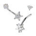 Ocelový piercing do pupíku hvězda