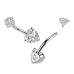 Ocelový piercing do pupíku srdce