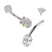 Ocelový piercing do pupíku oválek