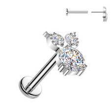 Piercing do brady sovička - PUSH IN labreta TITAN