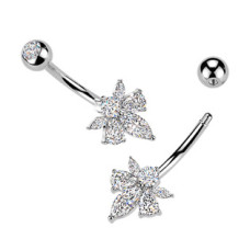 Zlacený piercing do pupíku včelka