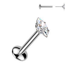 Piercing do brady - PUSH IN labreta TITAN Moissanit 0.1ct