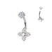 Ocelový piercing do pupíku kytička