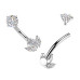 Ocelový piercing do pupíku se zirkony