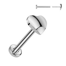 Piercing do brady srdíčko - PUSH IN labreta TITAN