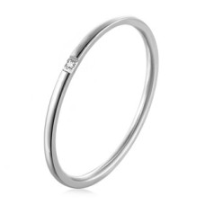 Minimalistický ocelový prsten zirkon