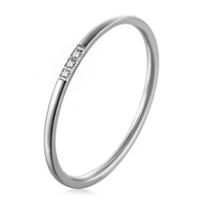 Minimalistický ocelový prsten se zirkony