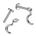 Piercing do ucha - labreta měsíc TITAN, 1,2 x 6 mm