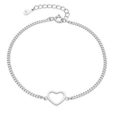 Dámský stříbrný náramek se srdíčkem