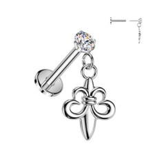 Piercing do ucha PUSH IN labreta skautská lilie