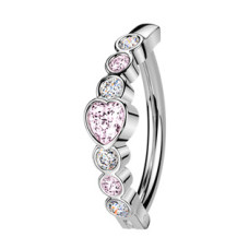 Piercing do pupíku se štítem se srdíčky