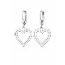 Stříbrné náušnice srdce