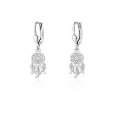 Stříbrné náušnice lapač snů