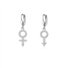 Stříbrné áušnice s genderovými symboly