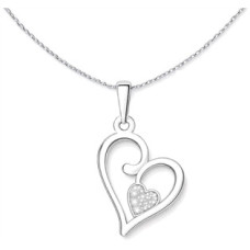 Stříbrný přívěsek se dvěma srdci