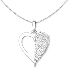 Stříbrný přívěsek srdce s křídlem
