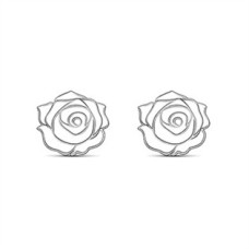 Stříbrné náušnice růže