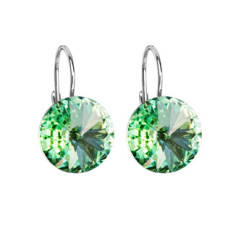Stříbrné náušnice s krystaly Crystals from Swarovski® Chrysolite