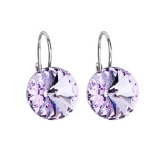 Stříbrné náušnice s krystaly Crystals from Swarovski® Violet