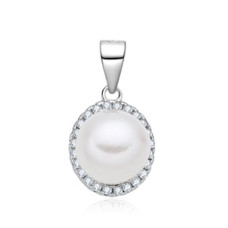 Stříbrný přívěsek s perlou a zirkony