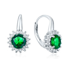 Stříbrné náušnice na klapku kytičky