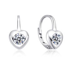 Stříbrné náušnice srdíčka na klapku