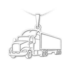 Stříbrný přívěsek kamion