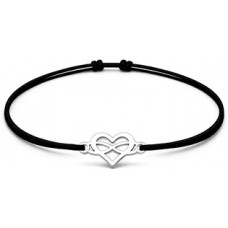Šňůrkový náramek nekonečné srdce