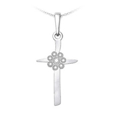 Stříbrný přívěsek kříž s ornamentem
