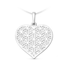 Stříbrný přívěsek srdce Květ života