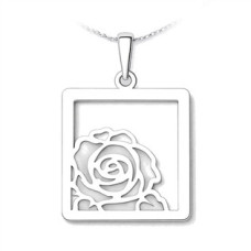 Stříbrný přívěsek růže